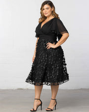 Pretty Petals Cocktail Dress in Onyx