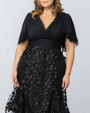 Pretty Petals Cocktail Dress in Onyx