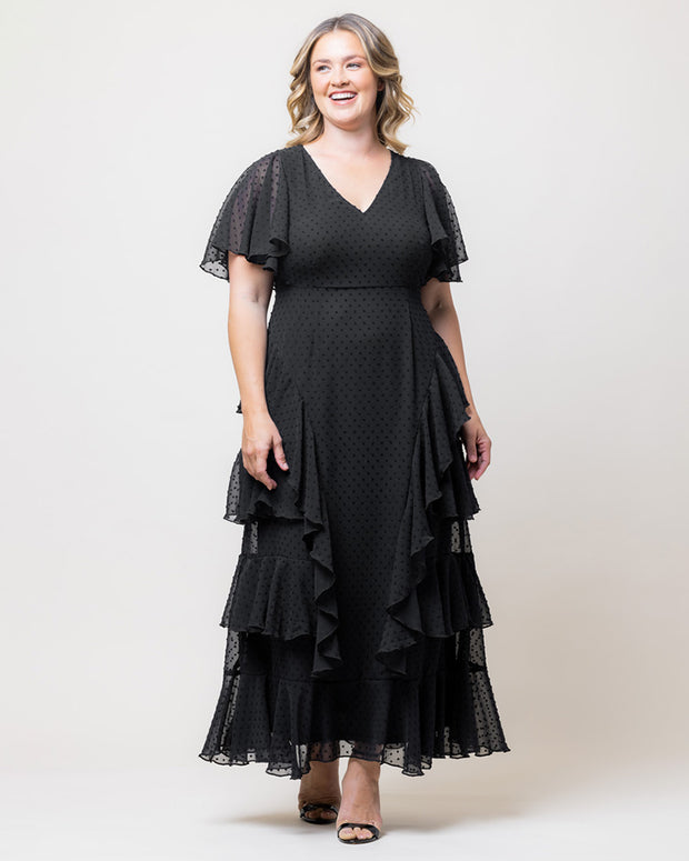 Tour De Flounce Maxi Dress in Onyx