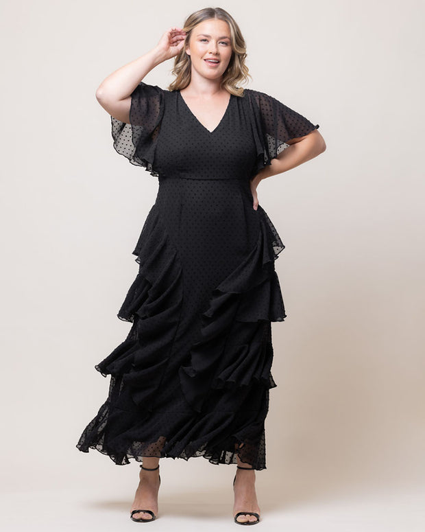 Tour De Flounce Maxi Dress in Onyx