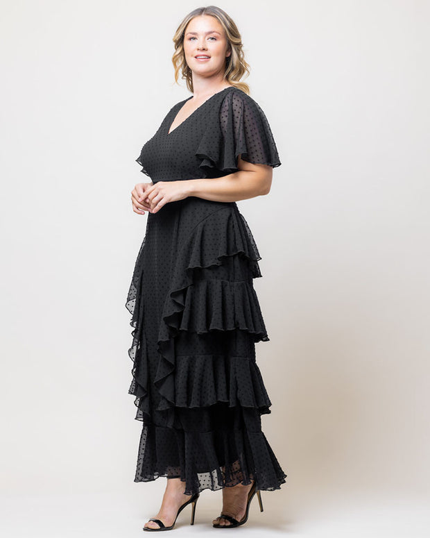 Tour De Flounce Maxi Dress in Onyx