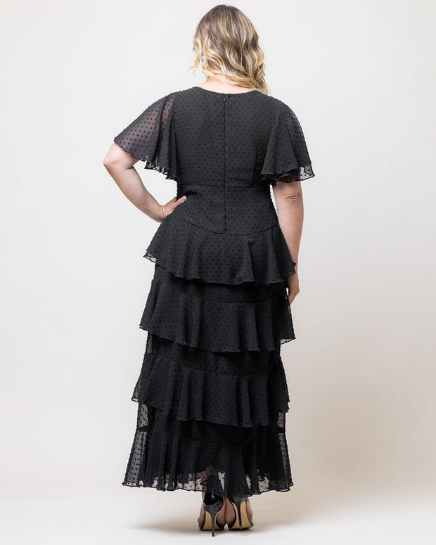 Tour De Flounce Maxi Dress in Onyx