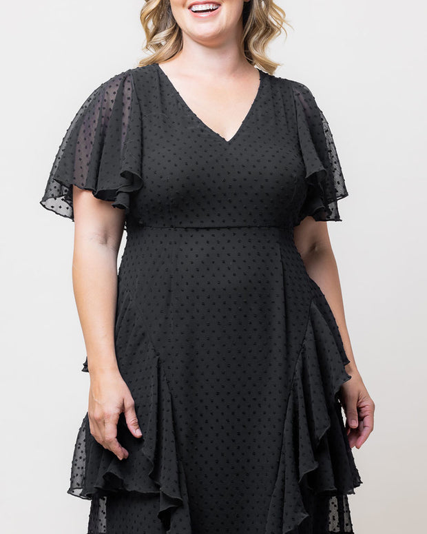 Tour De Flounce Maxi Dress in Onyx