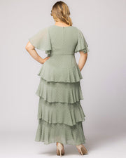Tour De Flounce Maxi Dress in Sage Dot