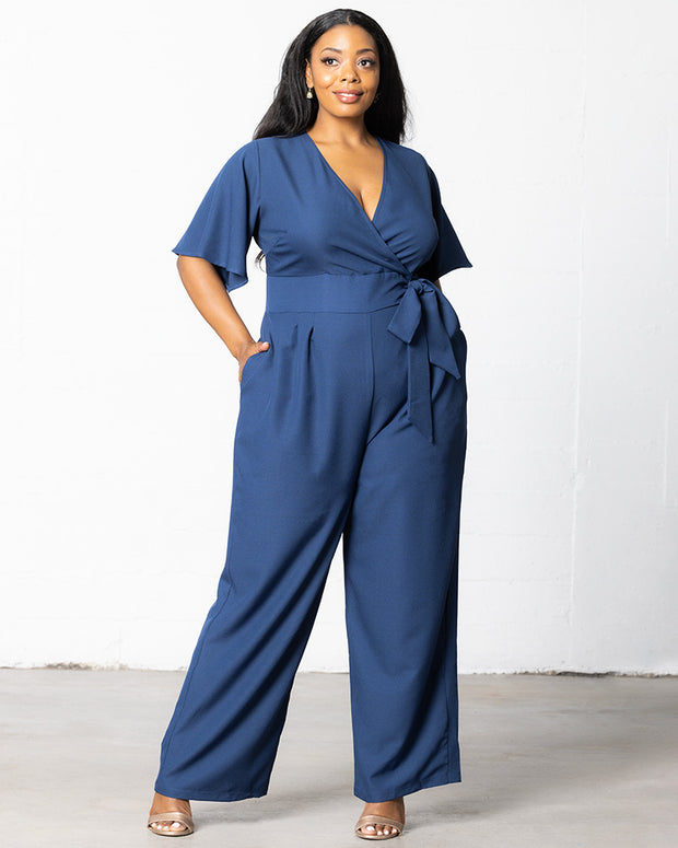 Charisma Crepe Jumpsuit in Nouveau Navy