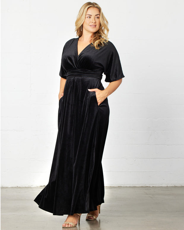 Verona Velvet Evening Gown in Onyx