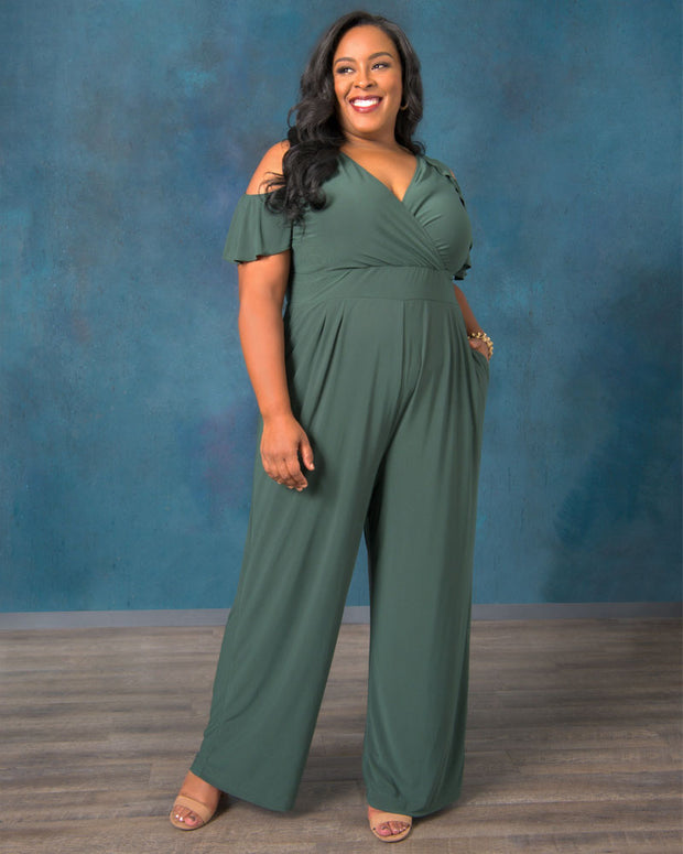 Tastemaker Jumpsuit in Hunter Green