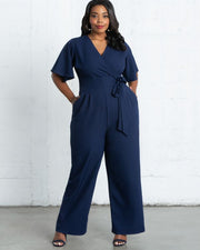 Charisma Crepe Jumpsuit in Nouveau Navy