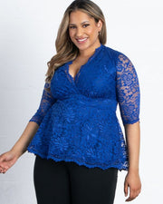 Linden Lace Top in Sapphire Blue