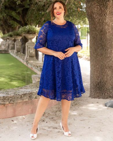 Livi Lace Dress in Sapphire Blue