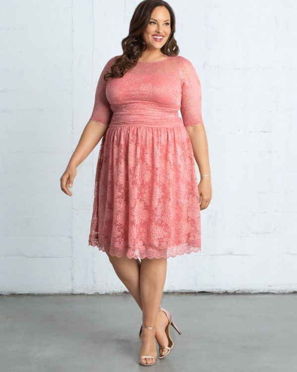 Luna Lace Dress in French Rose