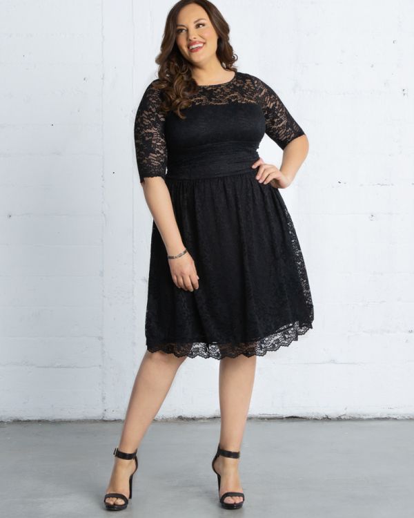 Luna Lace Dress in Onyx