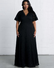 Symphony Lace Evening Gown in Onyx