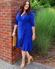 Whimsy Wrap Dress in Cobalt Blue