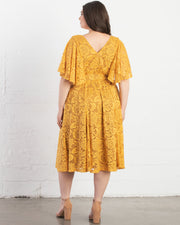 Camille Lace Cocktail Dress in Goldenrod