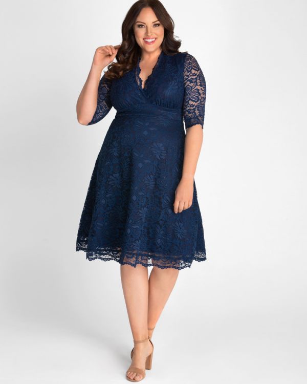 Mademoiselle Lace Dress in Navy