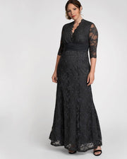 Screen Siren Lace Gown in Twilight Grey