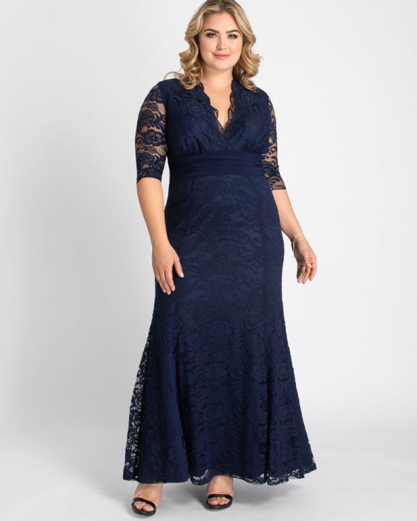 Screen Siren Lace Gown in Noctural Navy
