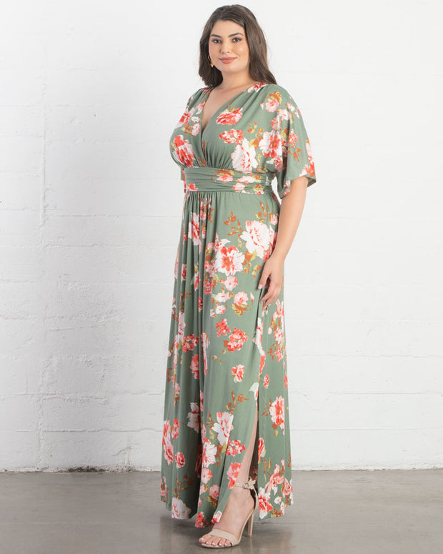 Vienna Maxi Dress in Sage Garden Print