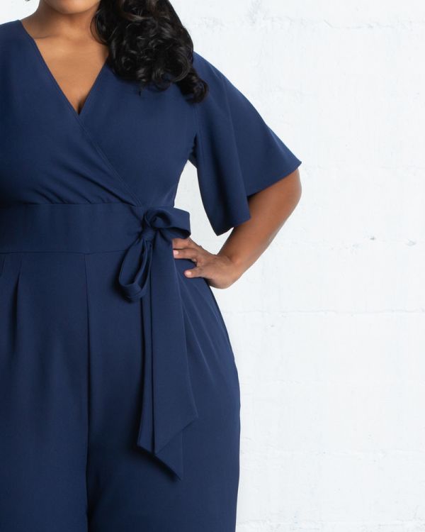 Charisma Crepe Jumpsuit in Nouveau Navy