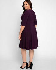 Essential Plus Size Wrap Dress in Plum Passion