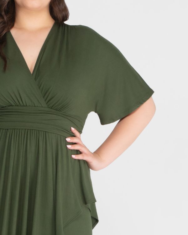 Indie Flair Maxi Dress in Olive