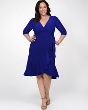 Whimsy Wrap Dress in Cobalt Blue