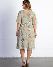 Katarina Mesh Dress in Sage Floral Print