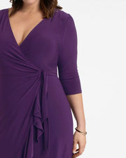 Whimsy Wrap Dress in Plum Passion