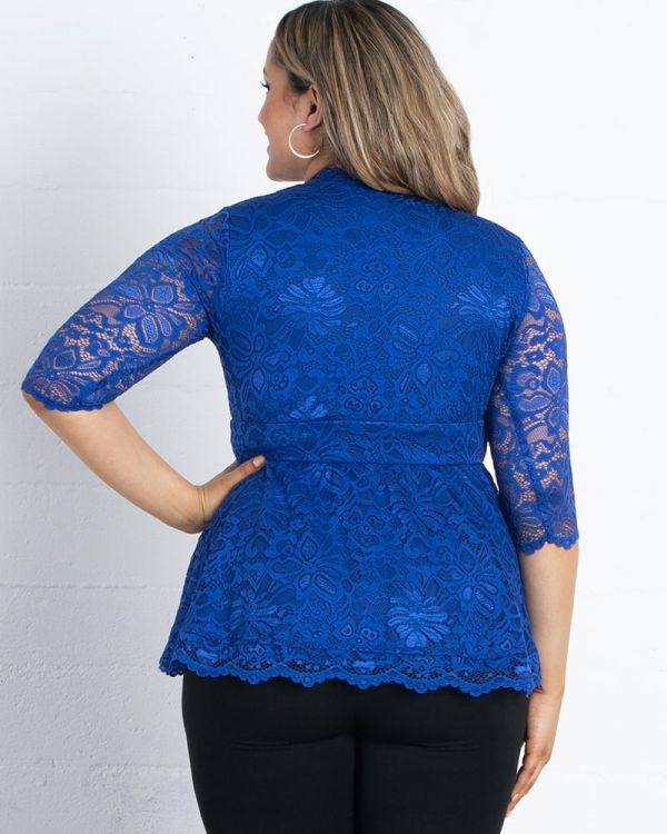 Linden Lace Top in Sapphire Blue