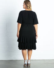 Miranda Wrap Dress in Black Noir