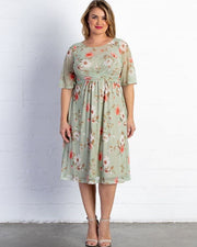 Katarina Mesh Dress in Sage Floral Print