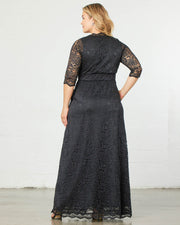 Maria Lace Evening Gown in Onyx