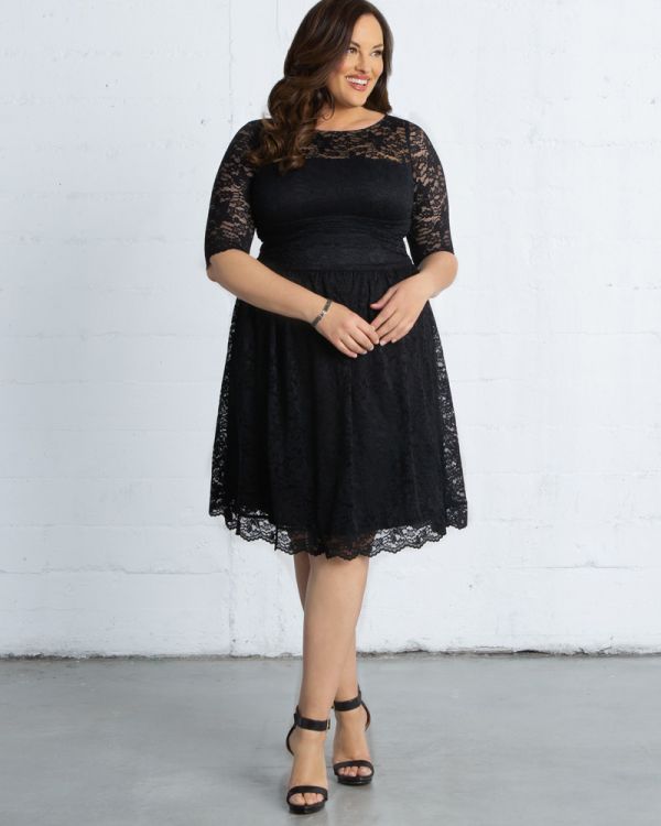 Luna Lace Dress in Onyx