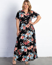 Vienna Maxi Dress in Moody Meadow Print