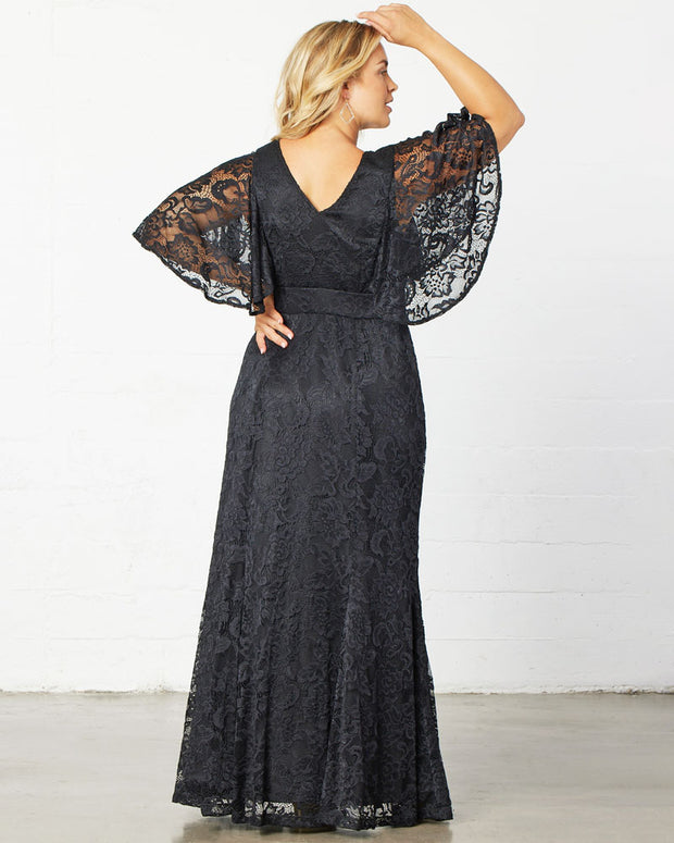 Duchess Lace Evening Gown in Onyx