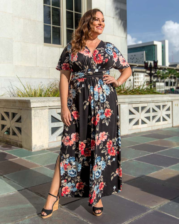 Vienna Maxi Dress in Moody Meadow Print