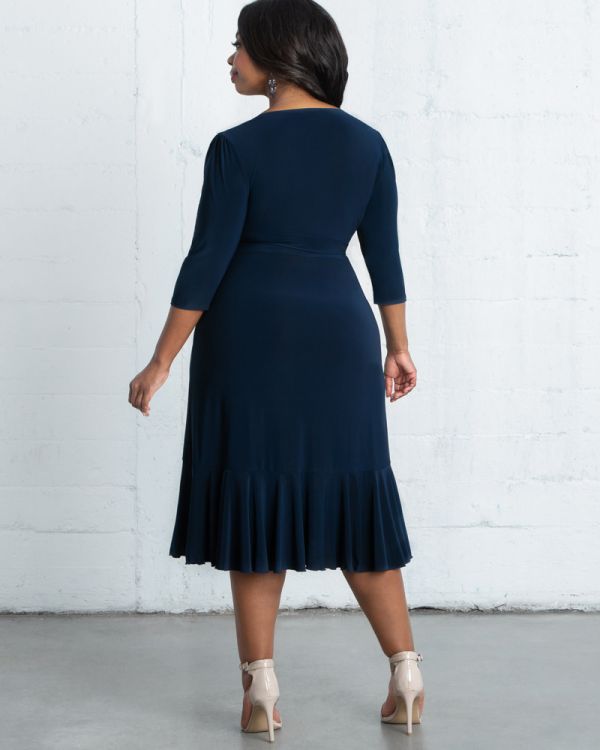 Whimsy Wrap Dress in Navy Blue