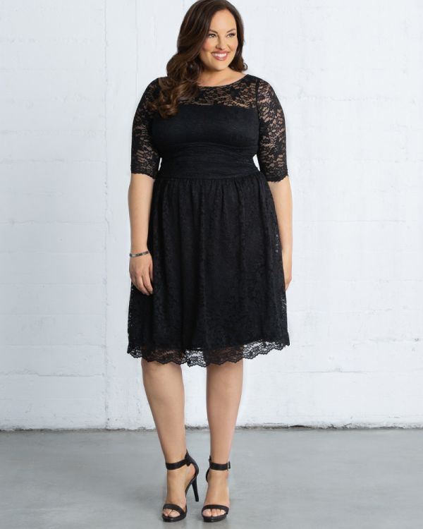 Luna Lace Dress in Onyx