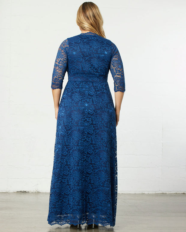 Maria Lace Evening Gown in Nocturnal Navy