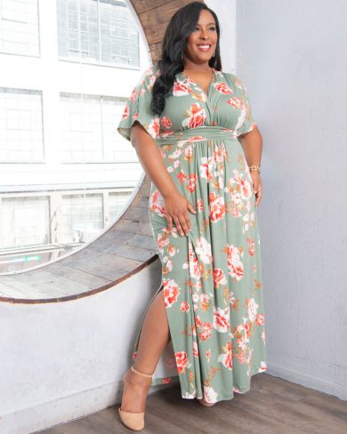 Vienna Maxi Dress in Sage Garden Print