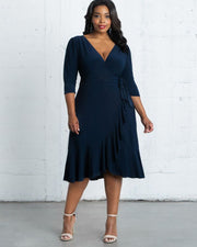 Whimsy Wrap Dress in Navy Blue