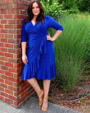 Whimsy Wrap Dress in Cobalt Blue