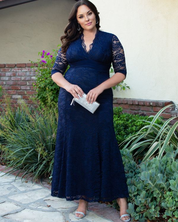 Screen Siren Lace Gown in Noctural Navy