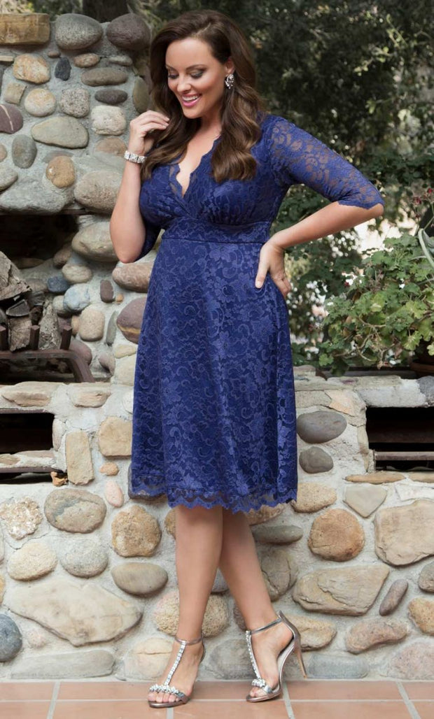 Mademoiselle Lace Dress in Sapphire Blue