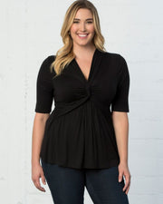 Caycee Twist Top in Black Noir