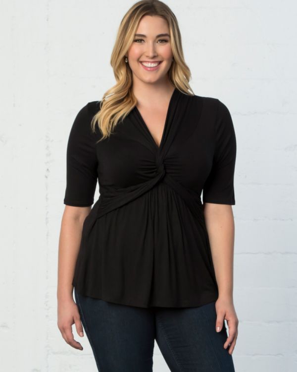 Caycee Twist Top in Black Noir