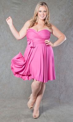 plus size wrap dresses pink