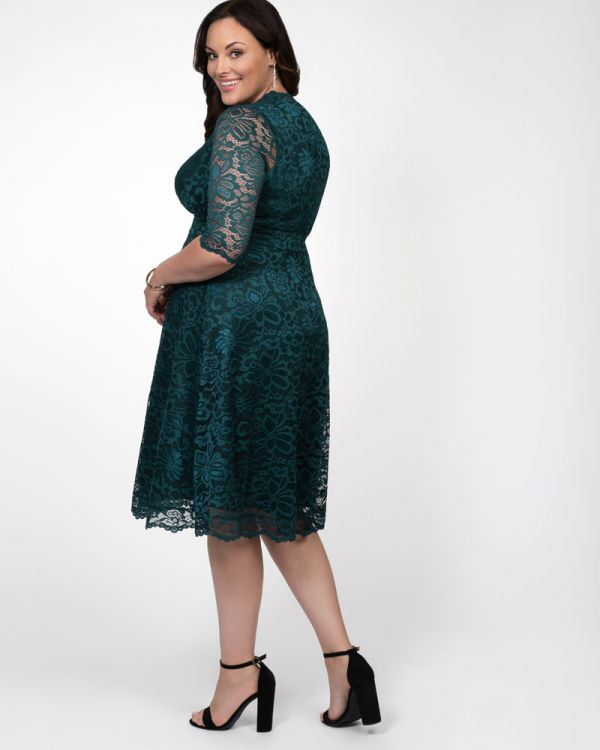 Mademoiselle Lace Dress in Emerald Green