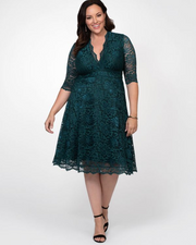 Mademoiselle Lace Dress in Emerald Green